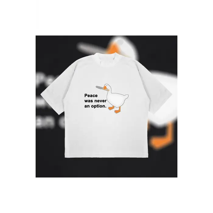 Peace Was Never An Option Boxy Fit Oversize Unisex Tshirt – Kalın Kumaşlı Baskılı