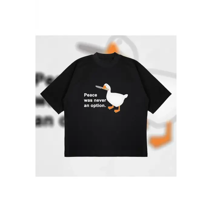 Peace Was Never An Option Boxy Fit Oversize Unisex Tshirt – Kalın Kumaşlı Baskılı