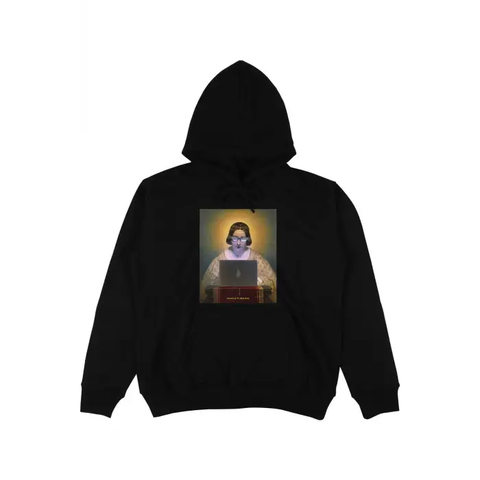 Pear Siyah Oversize Unisex Kapüşonlu Sweatshirt Hoodie
