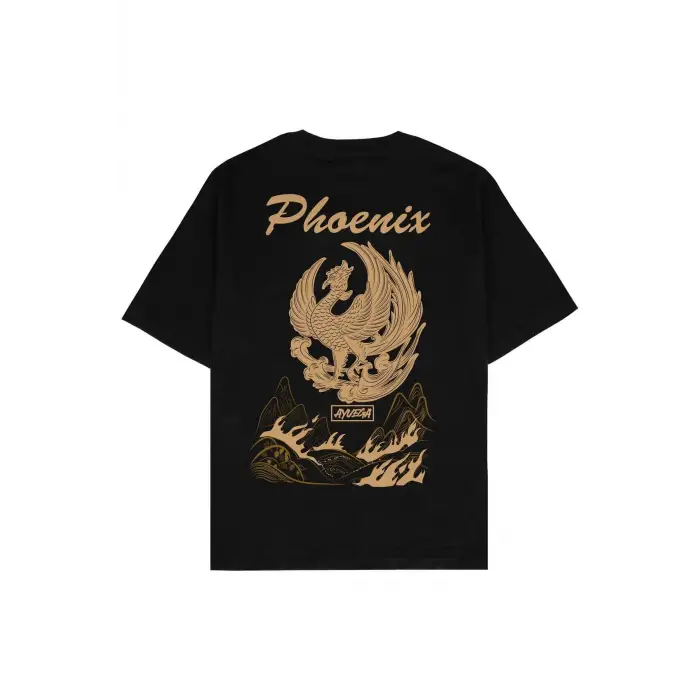 Phoenix Siyah Oversize Unisex T-shirt