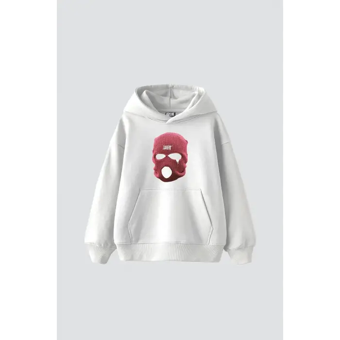 Pink Mask Baskılı Oversize Unisex Premium Beyaz
