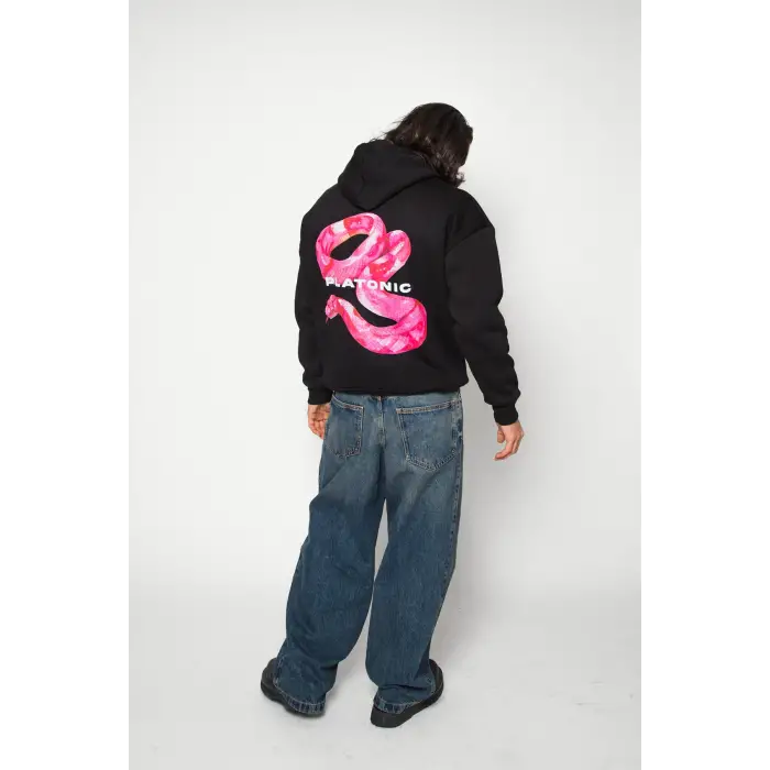 Platonic Baskılı Oversize Unisex Premium Siyah