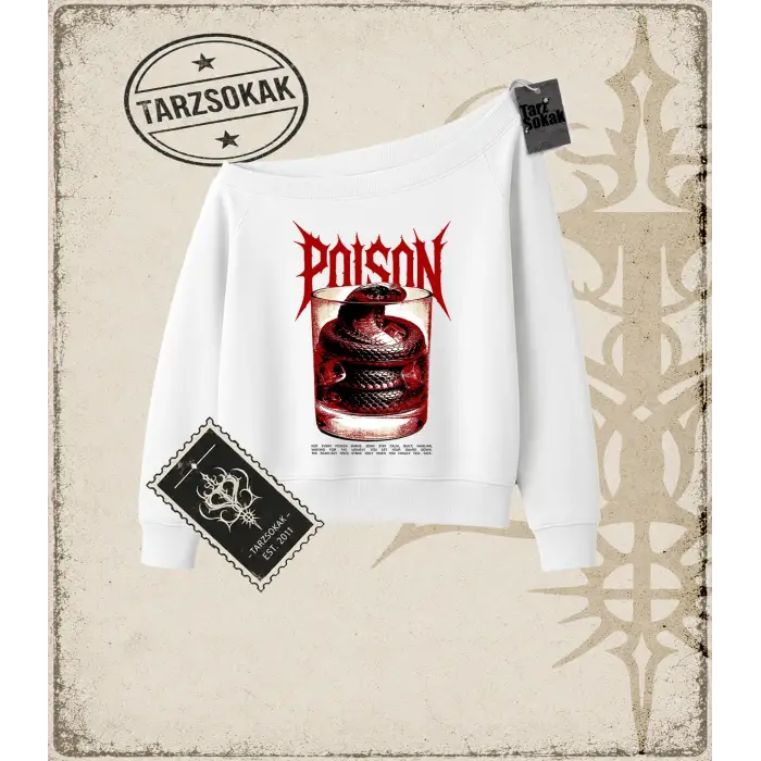 POISON Kadın Kayık Yaka Sweatshirt