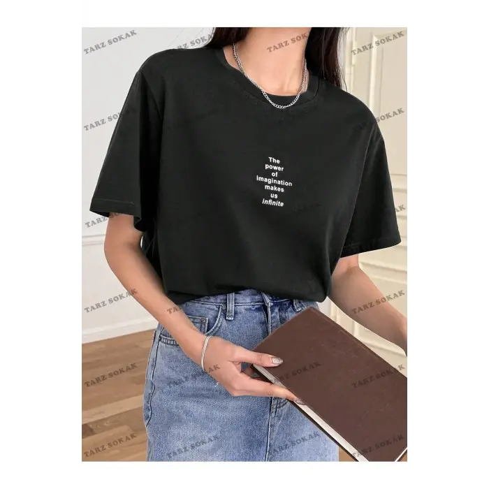 POWER Baskılı Oversize Kalıp Unisex T-shirt
