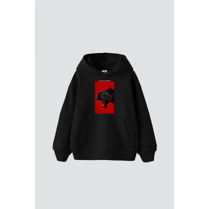 Power Of Darkness Baskılı Oversize Unisex Siyah