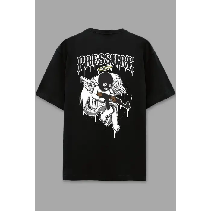 Pressure Siyah Oversize Unisex T-shirt
