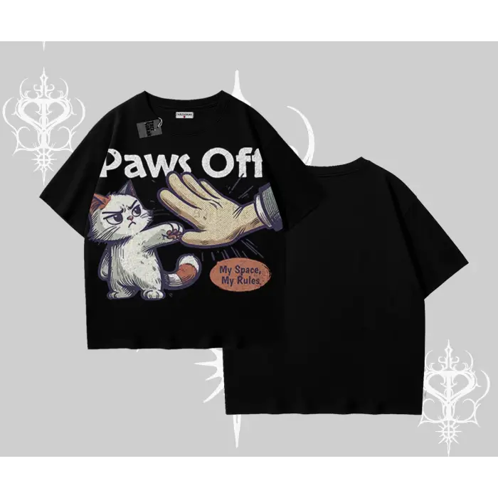 ProCATstinator Kedi Baskılı Kayık Yaka Tshirt