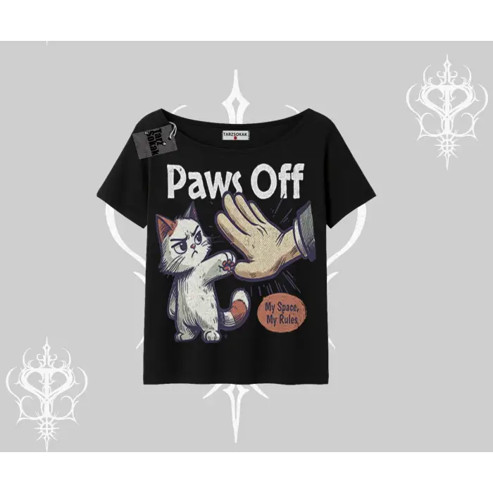 ProCATstinator Kedi Baskılı Oversize Crop Tshirt