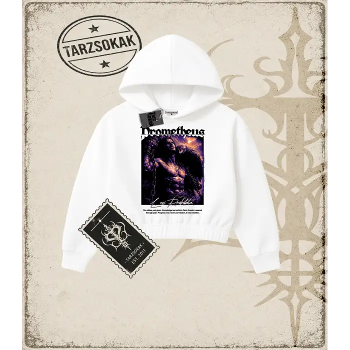 PROMETHEUS Kadın Crop Kapşonlu Sweatshirt