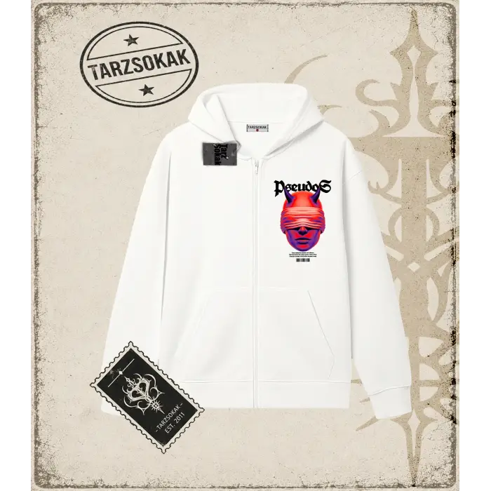 PSEUDOS Oversize Unisex Hırka & Çeket Fermuarlı Sweatshirt