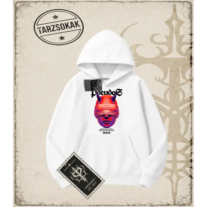 PSEUDOS Oversize Unisex Kapşonlu Sweatshirt