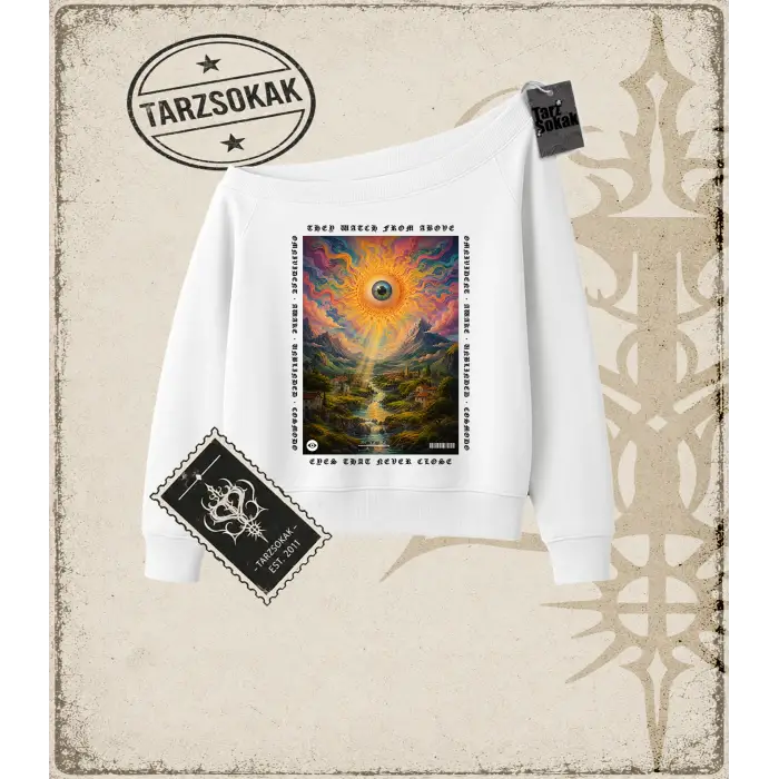 PYSCHEDELIC   Kadın Kayık Yaka Sweatshirt