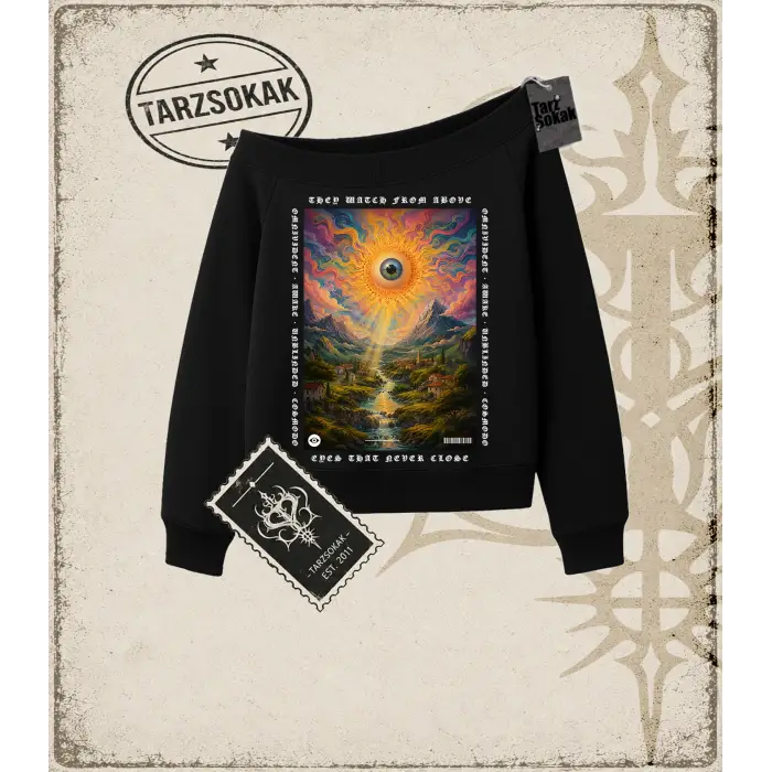 PYSCHEDELIC   Kadın Kayık Yaka Sweatshirt