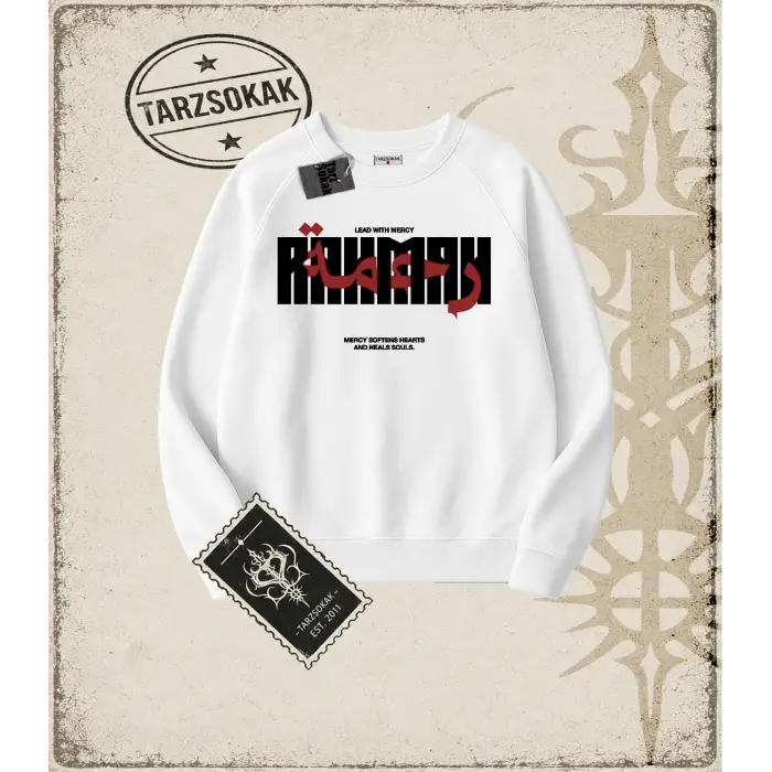 RAHMAH Oversize Unisex Bisiklet Yaka Sweatshirt