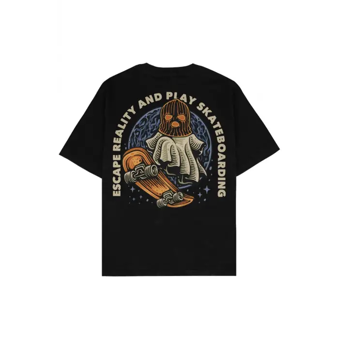 Reality Siyah Oversize Unisex T-shirt
