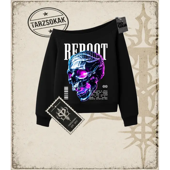 REBOOT Kadın Kayık Yaka Sweatshirt