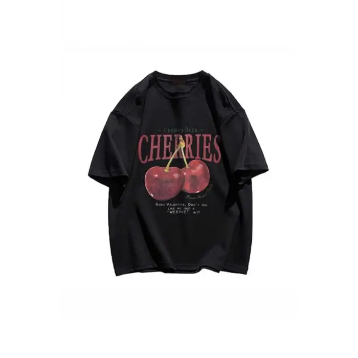Red Cherries Baskılı Oversize Unisex