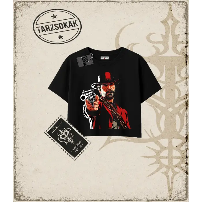 Red Dead Kadın Crop Tişört