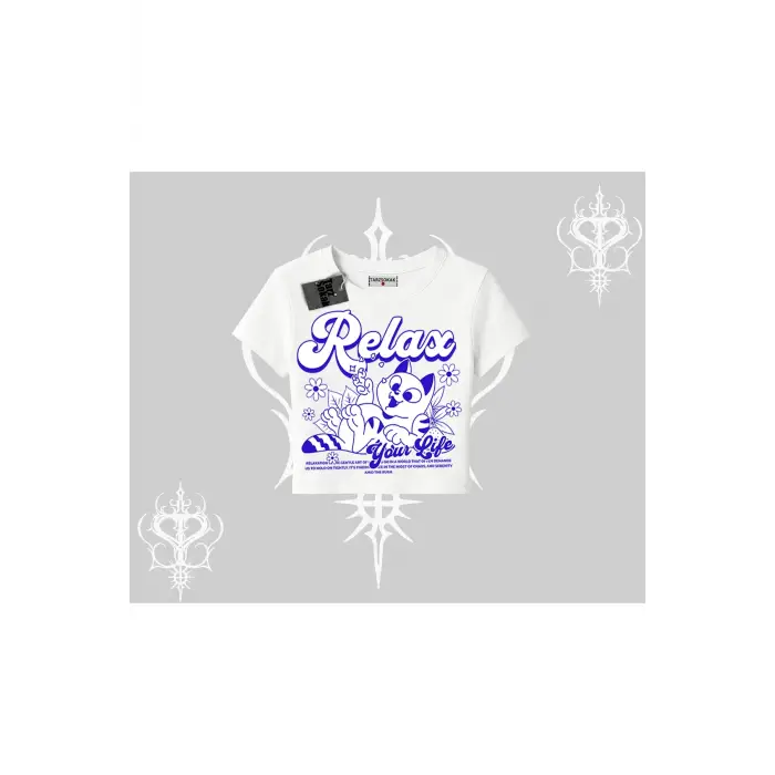 Relax Kedi Baskılı Babby Tee Tshirt