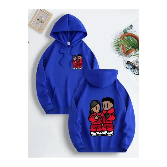 Renkli Kapşonlu Sweatshirt Çift Sevgili Kombinleri Couple Clothing