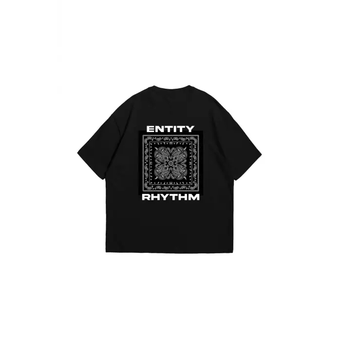 Rhythm Bandana Baskılı Oversize Unisex Siyah