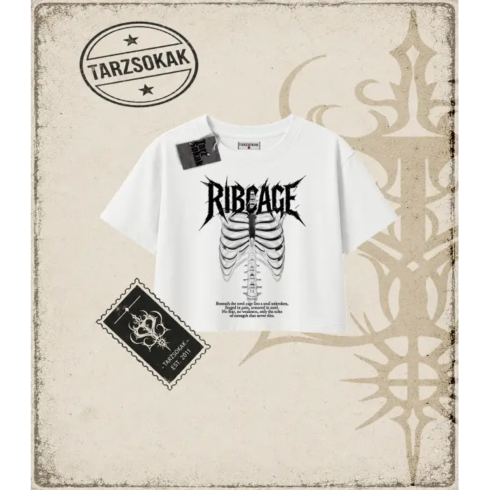 RIBCAGE Kadın Crop Tişört