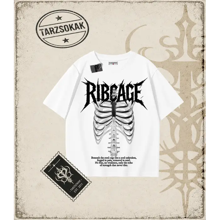 RIBCAGE Oversize Unisex Tişört