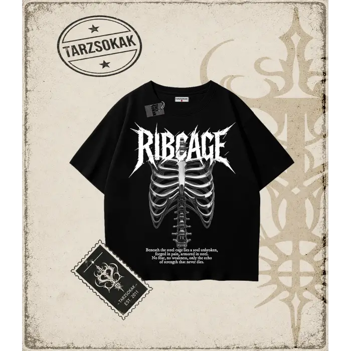 RIBCAGE Oversize Unisex Tişört