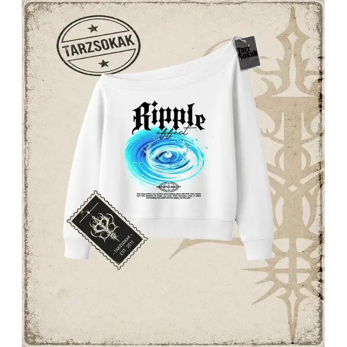 RIPPLE Kadın Kayık Yaka Sweatshirt
