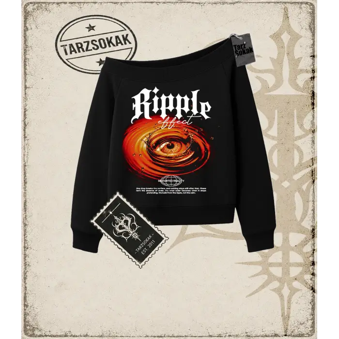 RIPPLE Kadın Kayık Yaka Sweatshirt
