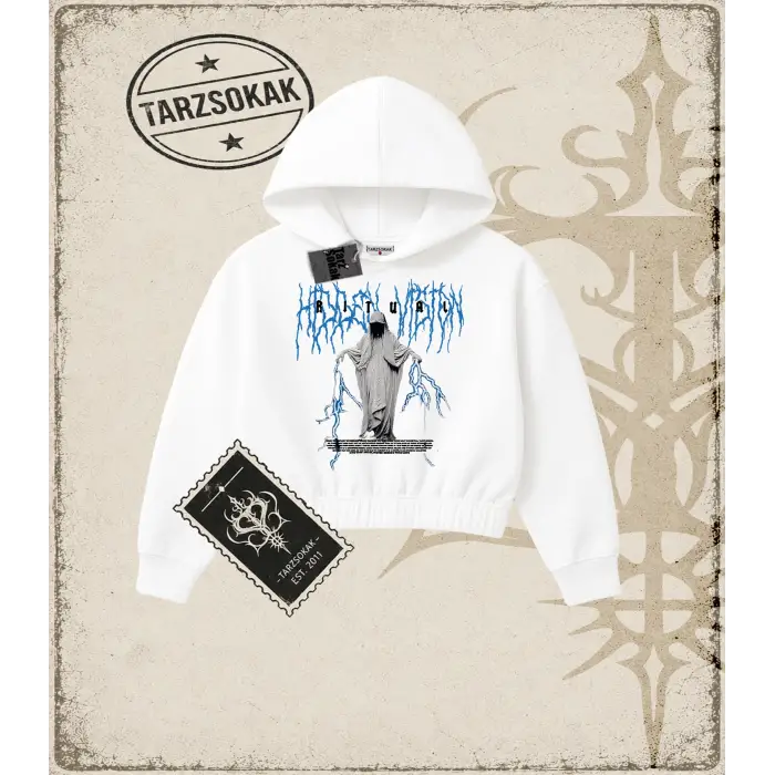 Ritual Kadın Crop Kapşonlu Sweatshirt