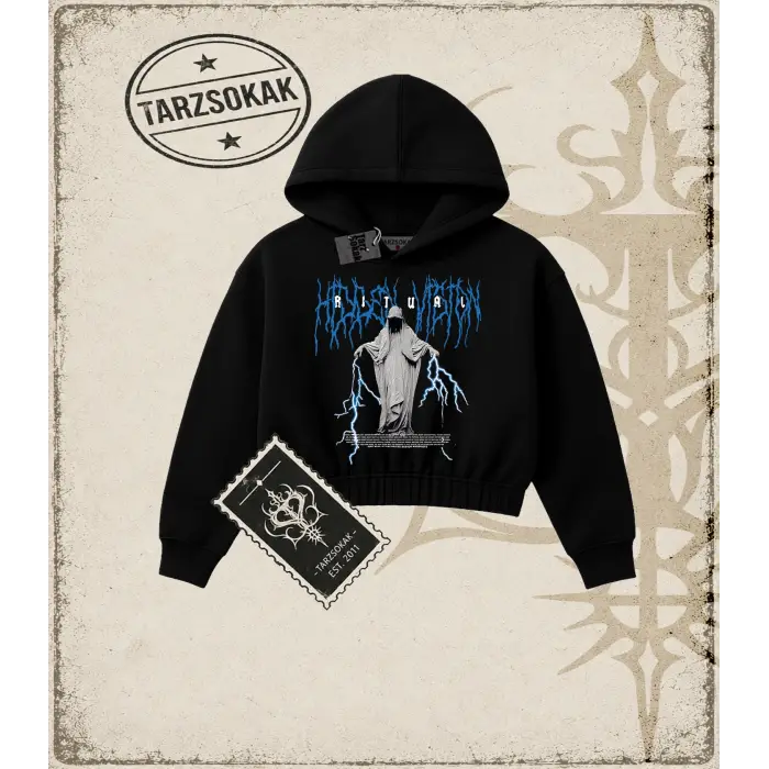 Ritual Kadın Crop Kapşonlu Sweatshirt