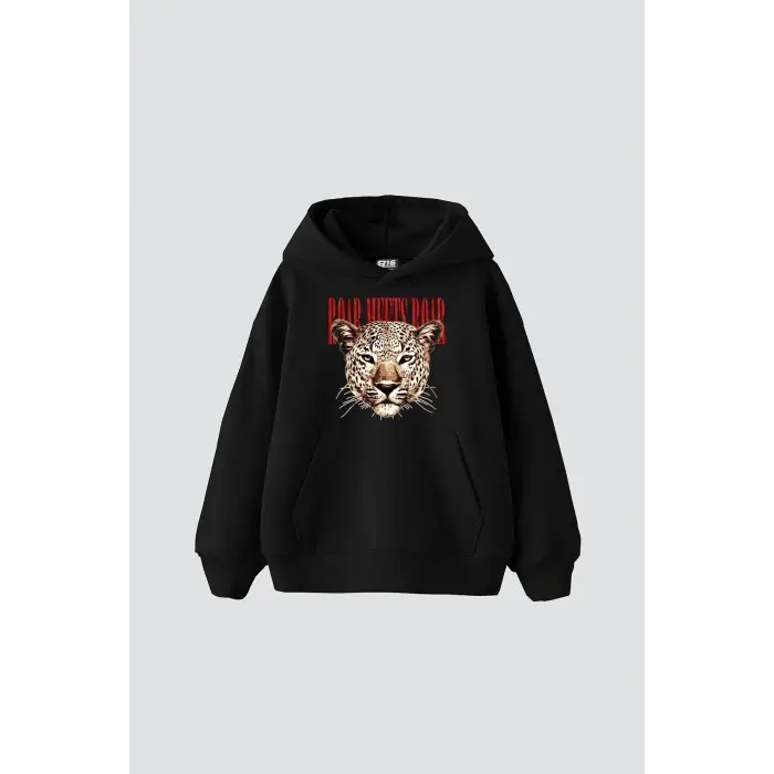 Roar Meets Baskılı Oversize Unisex Siyah