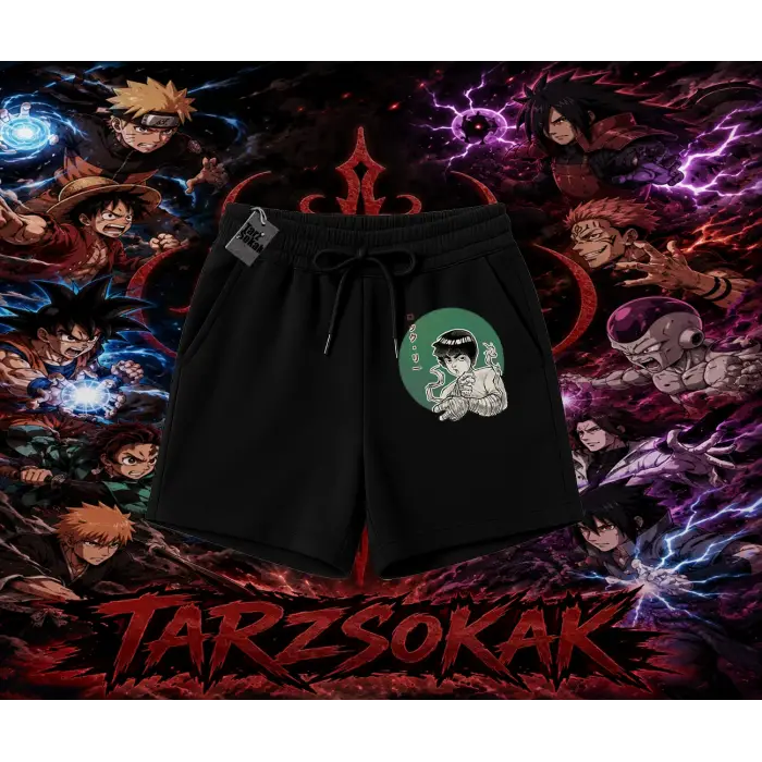 Rock Lee Naruto Anime Karakter Unisex Şort Beyaz