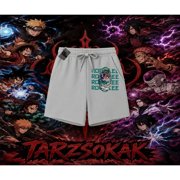 Rock Lee Naruto Anime Karakter Unisex Şort Beyaz