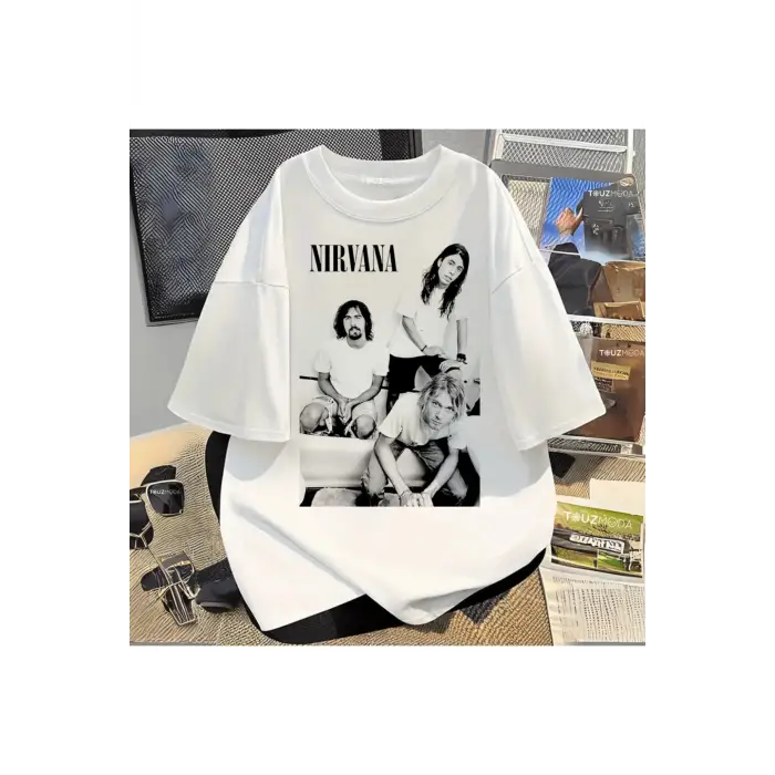 Rock Serisi Nirvana Baskılı Unisex Oversize