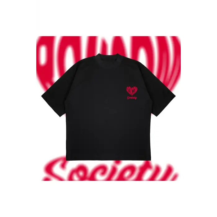 Romcom Society Baskılı Oversize Unisex Pamuklu Nefes Alan Kalın Kumaşlı