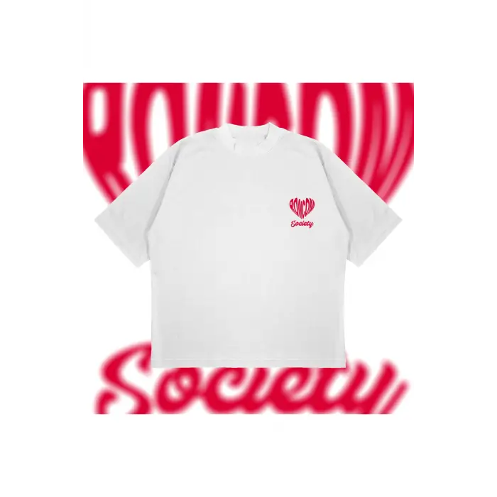 Romcom Society Baskılı Oversize Unisex Pamuklu Nefes Alan Kalın Kumaşlı