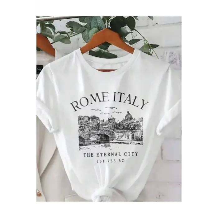 Rome Italy Desen Baskılı Basic