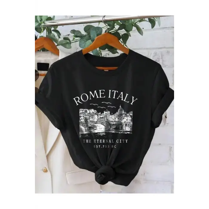 Rome Italy Desen Baskılı Basic