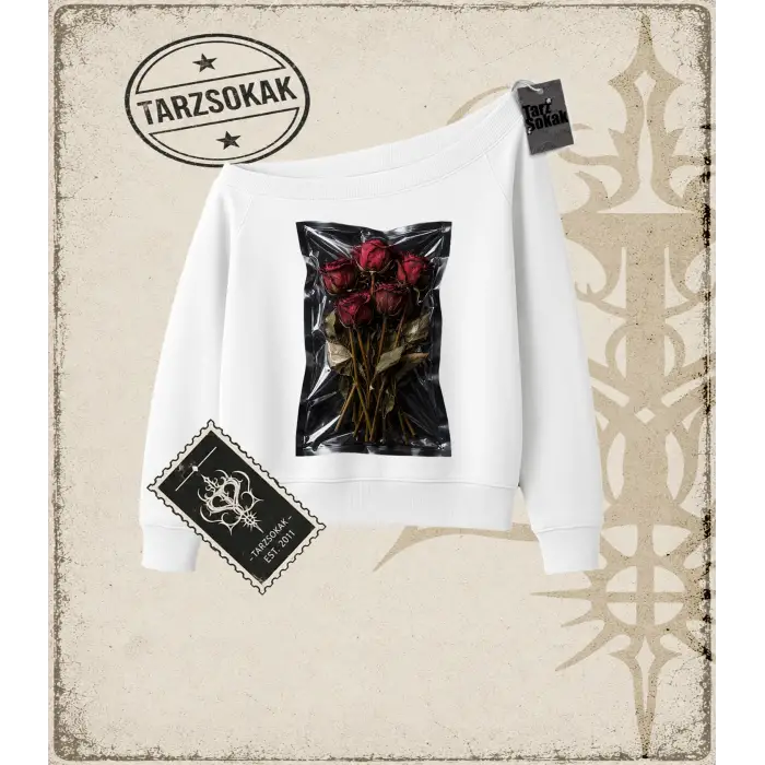 ROSE Kadın Kayık Yaka Sweatshirt