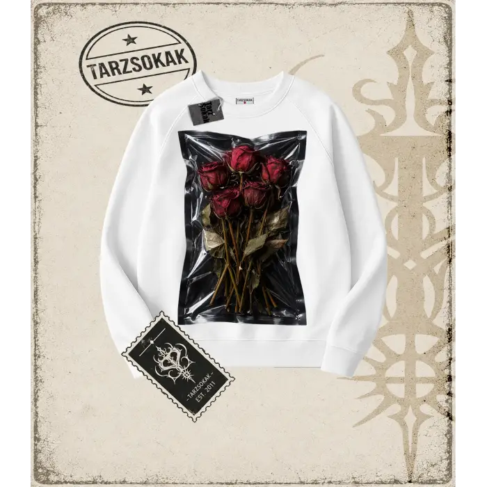 ROSE Oversize Unisex Bisiklet Yaka Sweatshirt