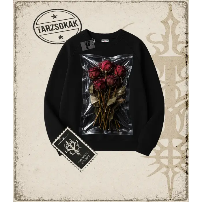 ROSE Oversize Unisex Bisiklet Yaka Sweatshirt