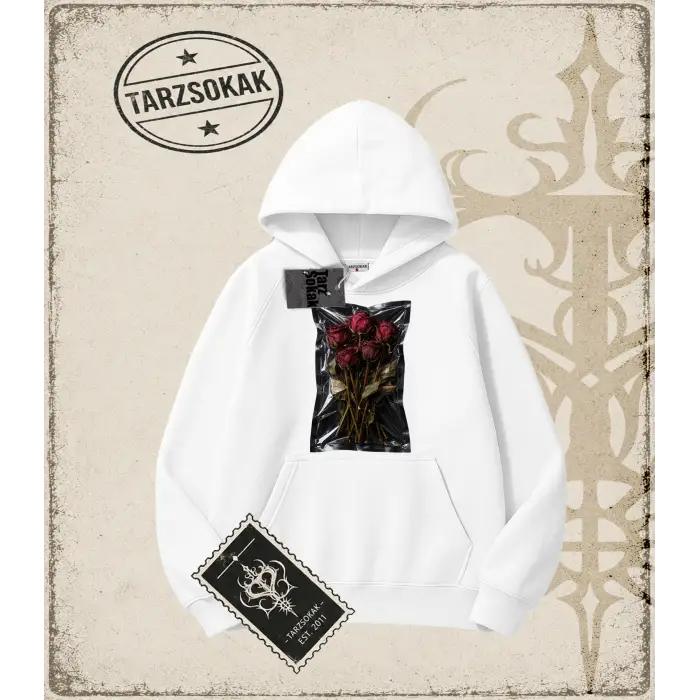 ROSE Oversize Unisex Kapşonlu Sweatshirt