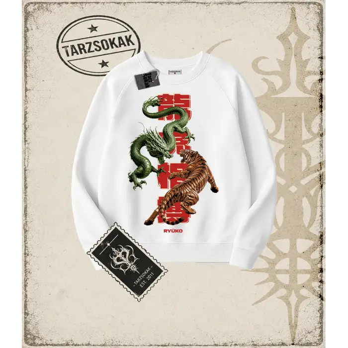 RYUKO Oversize Unisex Bisiklet Yaka Sweatshirt