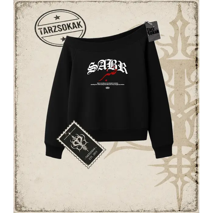 SABR   Kadın Kayık Yaka Sweatshirt