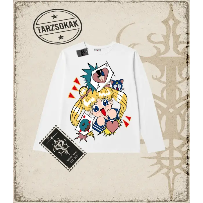 Sailor Moon Anime Baskılı Long Sleeve