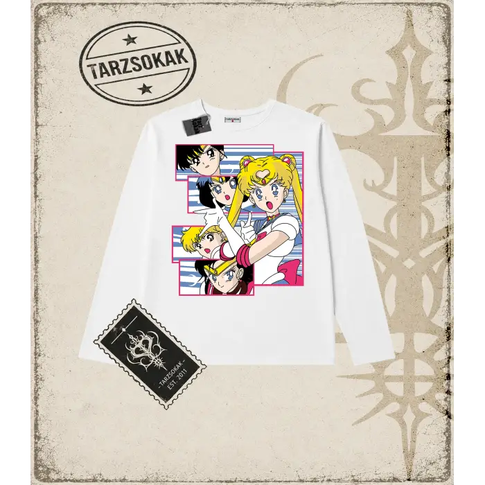 Sailor Moon Anime Baskılı Long Sleeve