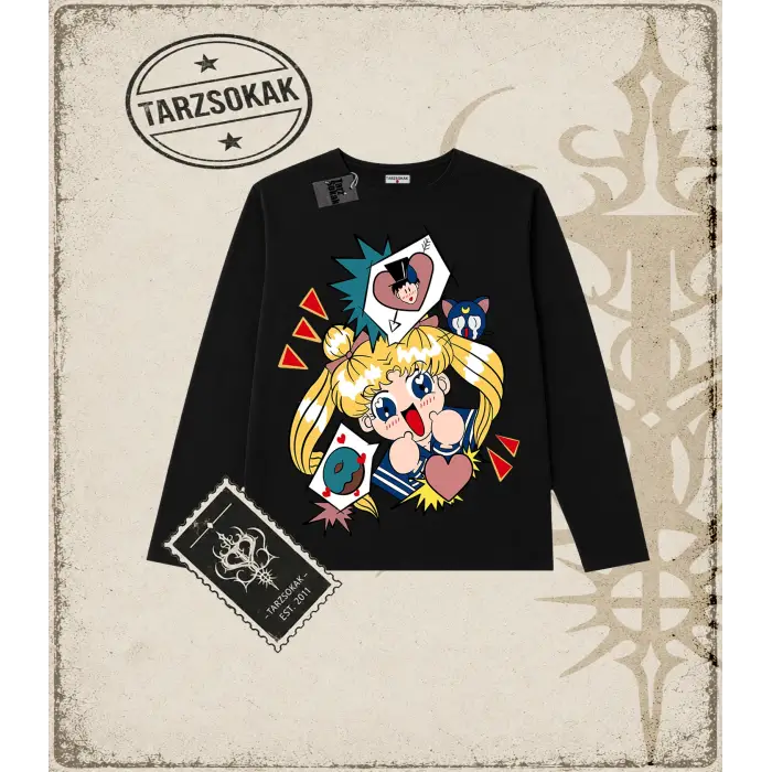 Sailor Moon Anime Baskılı Long Sleeve