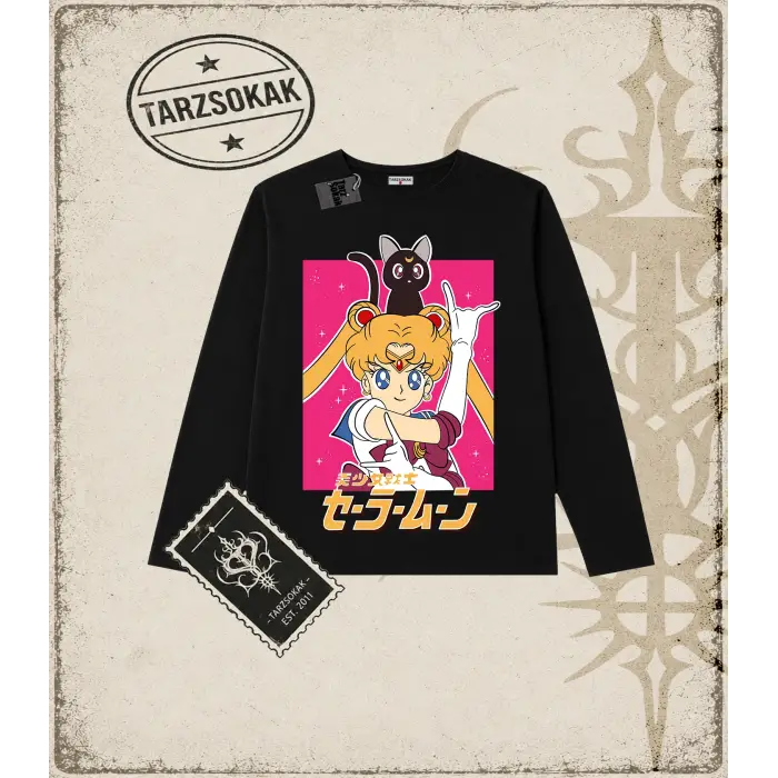 Sailor Moon Anime Baskılı Long Sleeve